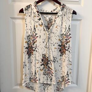 Market & Spruce Floral V-Neck Blouse - Cream